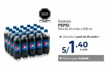 Makro Gaseosa pepsi pack 20und x 500ml oferta