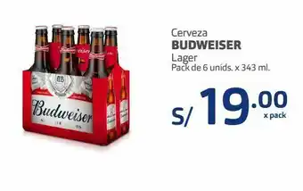 Makro Cerveza budweiser 6und x 343ml oferta