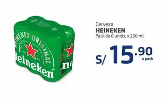 Makro Cerveza heineken pack 6und x 250ml oferta
