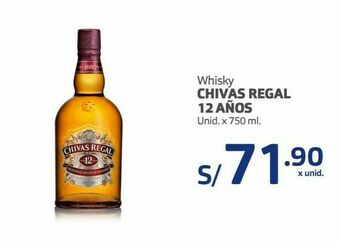 Makro Whisky escocés chivas regal 12 años 750ml oferta