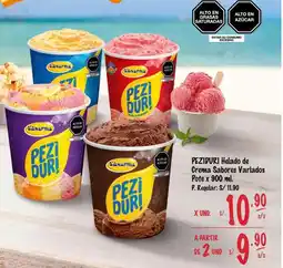 MaxiAhorro Peziduri helado de crema sabores variados pote oferta