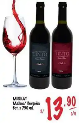 MaxiAhorro Merkat malbec/ borgoña bot. oferta