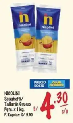 MaxiAhorro Nicolini spaghetti/ tallarin grueso pqte. oferta