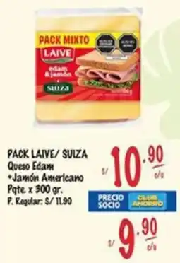 MaxiAhorro Pack laive/ suiza queso edam +jamón americano pqte oferta