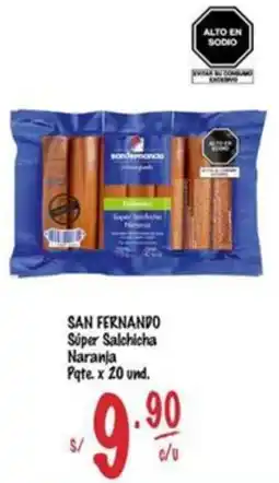 MaxiAhorro San fernando súper salchicha naranja pqte oferta