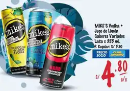 MaxiAhorro Mike's vodka + jugo de limón sabores variados lata oferta