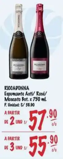 MaxiAhorro Riccadonna espumante asti/ rosé/ moscato bot. oferta