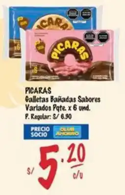 MaxiAhorro Picaras galletas bañadas sabores variados pqte. oferta