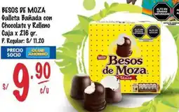 MaxiAhorro Besos de moza galleta bañada con chocolate y relleno caja oferta