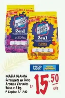 MaxiAhorro Magia blanca detergente en polvo aromas variados bolsa oferta