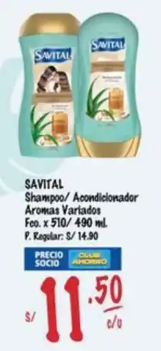 MaxiAhorro Savital shampoo/acondicionador aromas variados fco. oferta