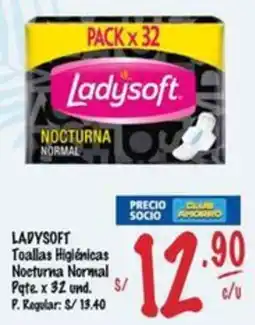 MaxiAhorro Ladysoft toallas higiénicas nocturna normal pate oferta
