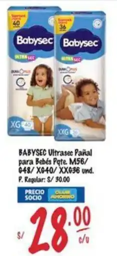 MaxiAhorro Babysec ultrasee pañal para bebés pqte. oferta