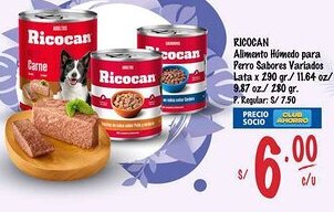 MaxiAhorro Ricocan alimento húmedo para perro sabores variados lata oferta