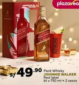 Plaza Vea Johnnie walker pack whisky red label bt. oferta