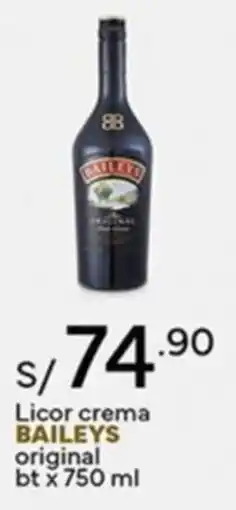Plaza Vea Baileys licor crema original bt oferta