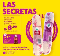 Tambo El Cedro enrollados clasicos + Coca-Cola/Inca Kola oferta