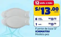Makro Ichimatsu fuente de loza 13" modelo pez oferta