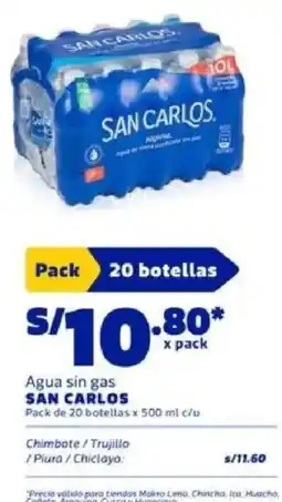 Makro San carlos agua sin gas oferta