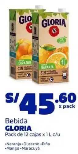 Makro Gloria bebida oferta
