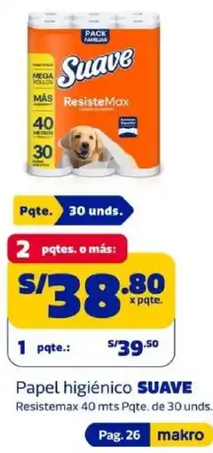 Makro Suave papel higiénico oferta