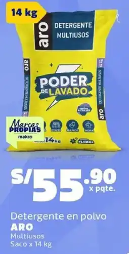 Makro Aro detergente en polvo multiusos saco oferta