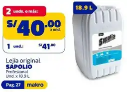 Makro Sapolio lejía original profesional und. x oferta