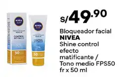 Plaza Vea Nivea Shine Control FPS50 oferta