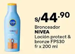 Plaza Vea Nivea Loción protect & bronze FPS30 oferta