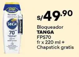 Plaza Vea Tanga bloqueador FPS70 + Chapstick oferta