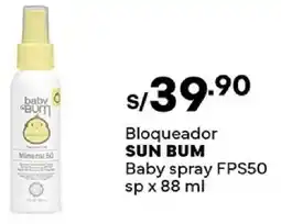 Plaza Vea Sun bum bloqueador baby spray fps50 sp oferta
