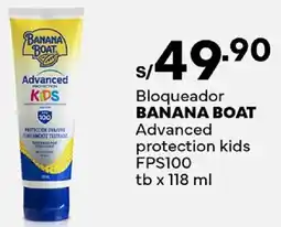 Plaza Vea Banana boat bloqueador advanced protection kids fps100 tb oferta