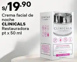 Plaza Vea Clinicals crema facial de noche restauradora pt oferta