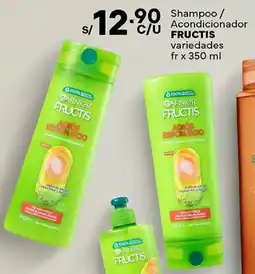 Plaza Vea Fructis shampoo / acondicionador variedades fr oferta