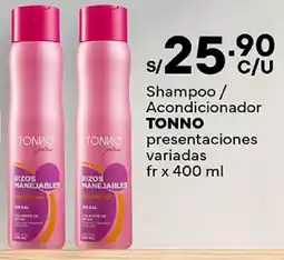 Plaza Vea Tonno shampoo / acondicionador presentaciones variadas fr oferta