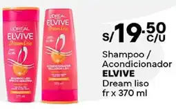 Plaza Vea Elvive shampoo / acondicionador dream liso fr oferta