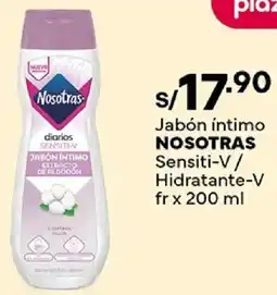 Plaza Vea Nosotras jabón íntimo sensiti-v/ hidratante-v fr oferta