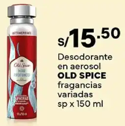 Plaza Vea Old spice desodorante en aerosol fragancias variadas sp oferta