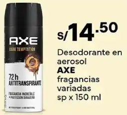 Plaza Vea Axe desodorante en aerosol fragancias variadas sp oferta