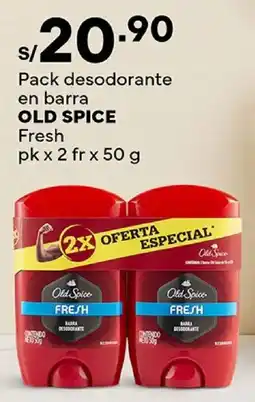 Plaza Vea Old spice pack desodorante en barra fresh oferta