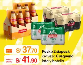 Cusqueña cerveza lata y botella