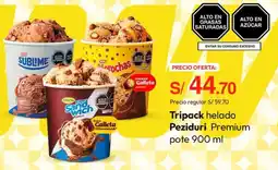 Metro Peziduri tripack helado premium pote oferta