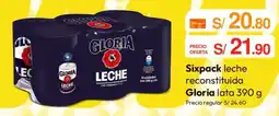 Metro Gloria sixpack leche reconstituida lata oferta