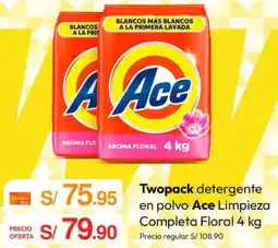 Metro Ace detergente en polvo limpieza completa floral oferta