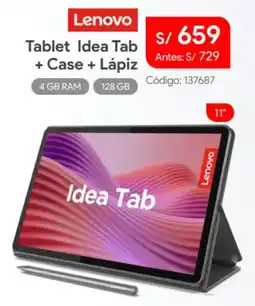 Hiraoka Lenovo tablet idea tab + case + lápiz oferta