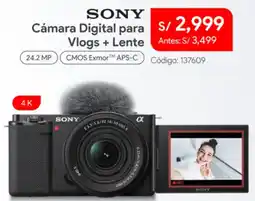 Hiraoka Sony cámara digital para vlogs + lente oferta