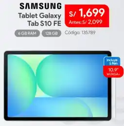 Hiraoka Samsung tablet galaxy tab S10 fe oferta