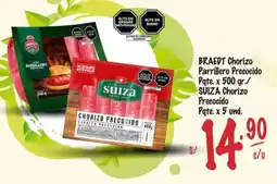 MaxiAhorro Braedt chorizo parrillero precocido o Suiza chorizo precocido oferta