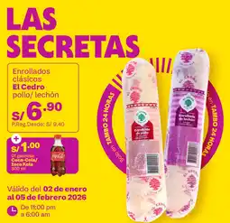Tambo El Cedro enrollados clasicos + Coca-Cola/Inca Kola oferta