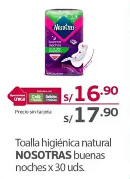 Tottus Nosotras toalla higienica natural oferta